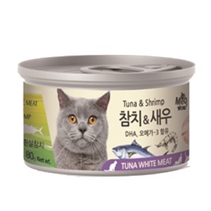 미우와우 흰살참치 고양이캔 80g (BOX24개입) 새우